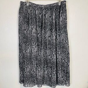 Y2K Cathy Daniels Plus Size 3X Snake Print Maxi Skirt Sheer Lined Gray Black